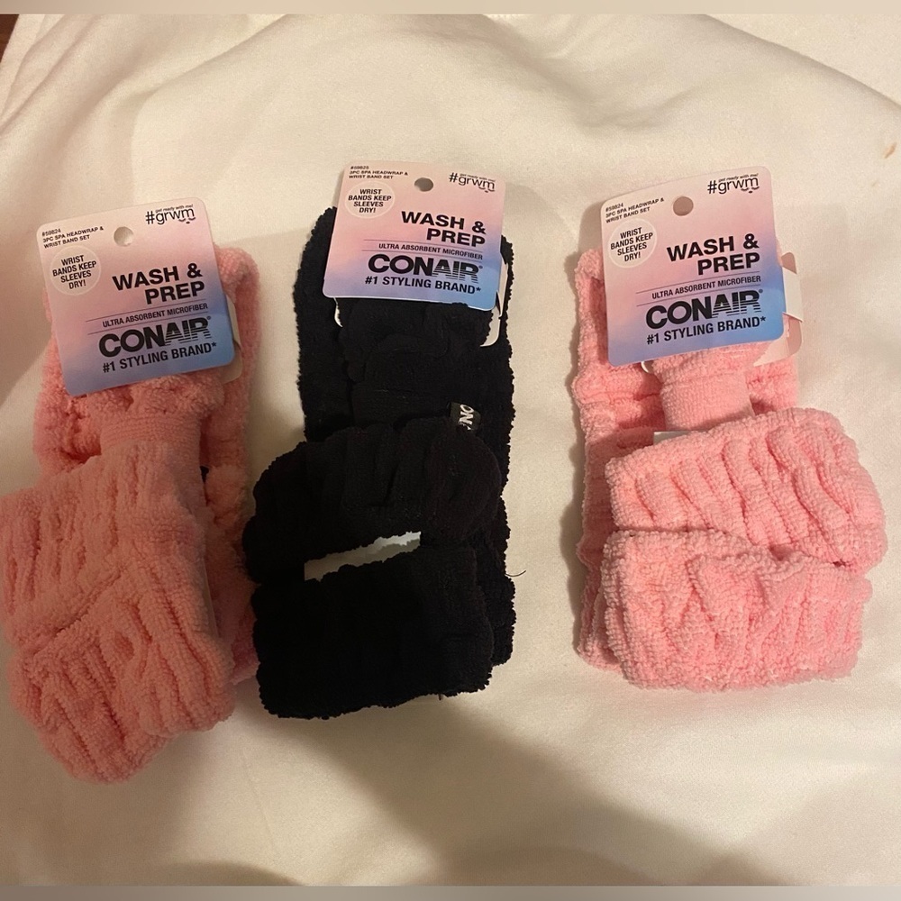 3 3pc Spa head wrap and wrist band set